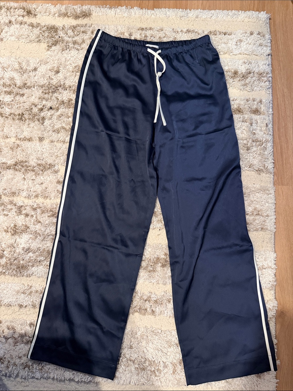 Wayf Navy Sweatpants with White Side Stripes size M